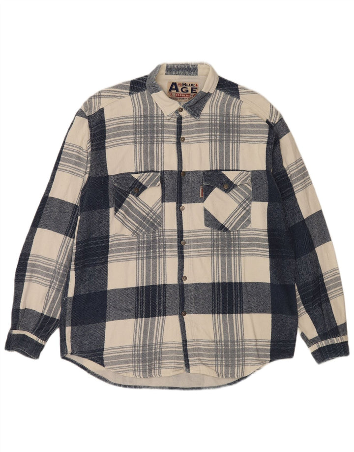 Carrera herre flannelskjorte XL blå ternet