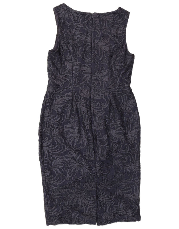 Debut Dame Ærmeløs Slim Fit Skede Kjole UK 12 Medium Navy Blue Floral
