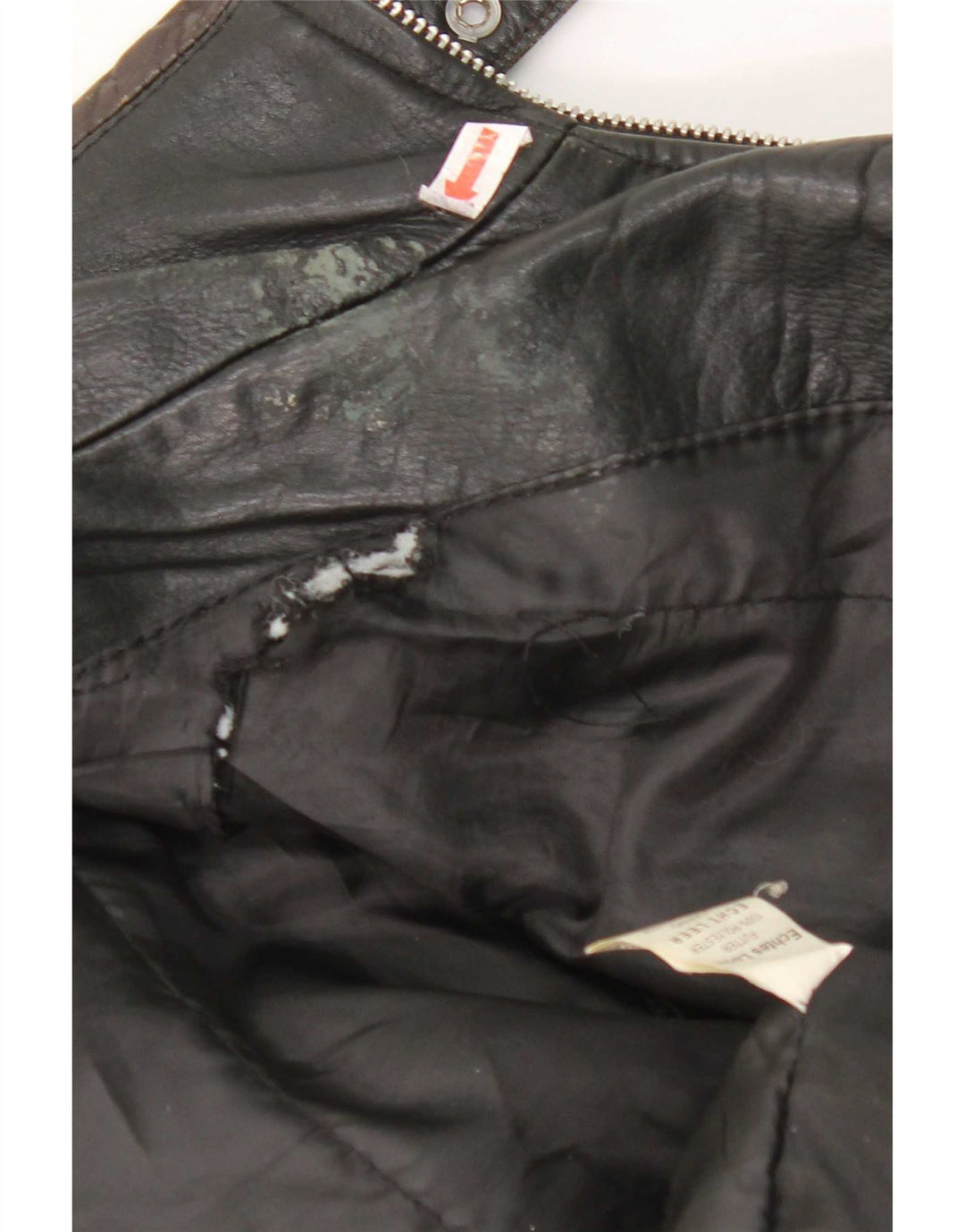 Vintage læderjakke til kvinder UK 14 Medium Sort