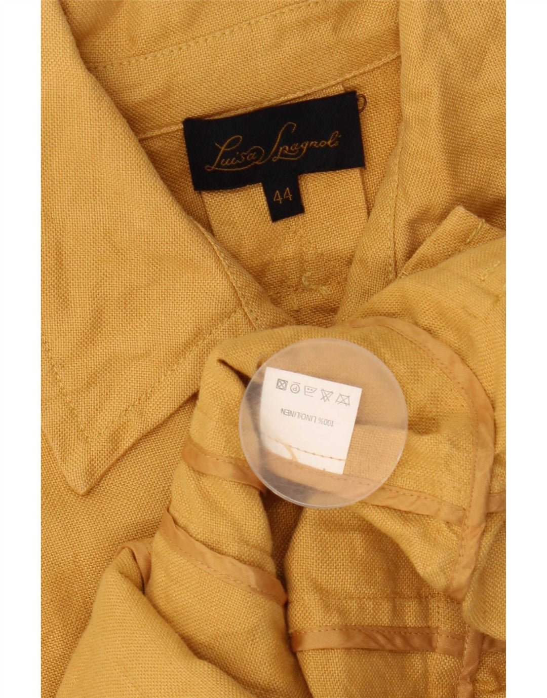 Luisa Spagnoli Dame Military Utility Jacket IT 44 Medium Yellow Linen