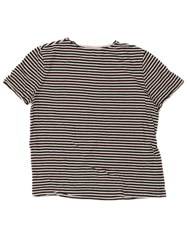 Zara Womens Crop T-Shirt Top UK 10 Lille sort stribet