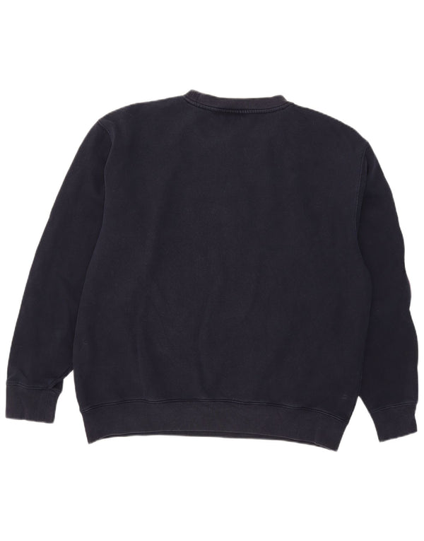 Fila Herre grafisk sweatshirt Jumper Large Navy Blue Colourblock