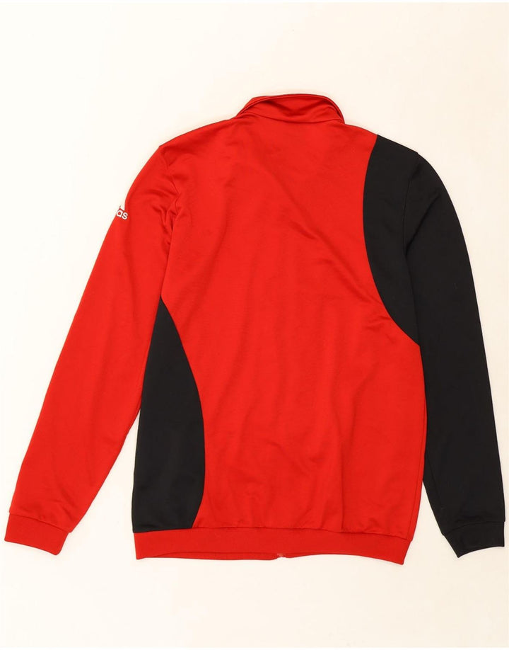 ADIDAS Boys Tracksuit Top Jacket 15-16 Years Red Colourblock Polyester Vintage Adidas and Second-Hand Adidas from Messina Hembry 