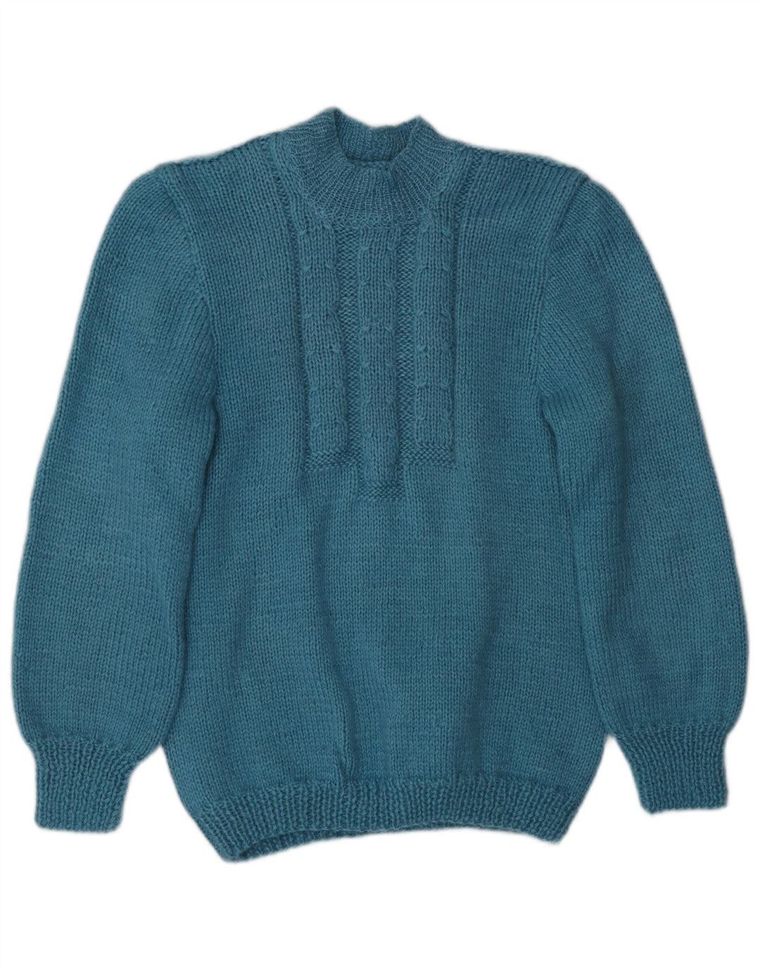 Vintage Dame Turtle Neck Jumper Sweater UK 8 Small Turkis Classic