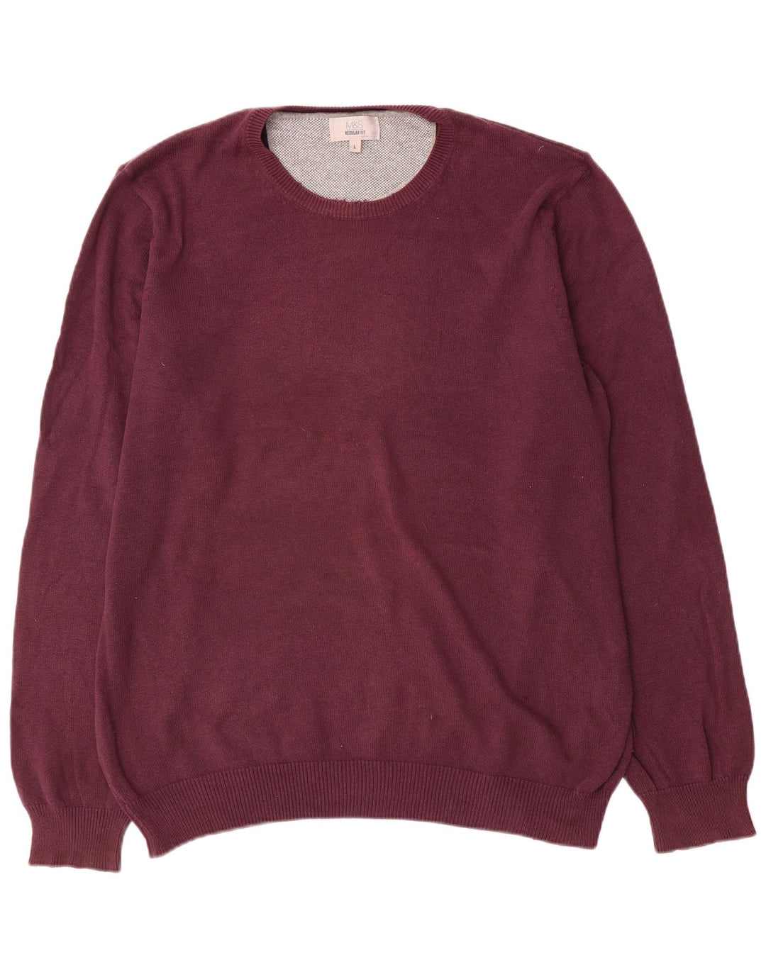 Marks & Spencer Herre Regular Fit Jumper Sweater med rund hals Stor lilla