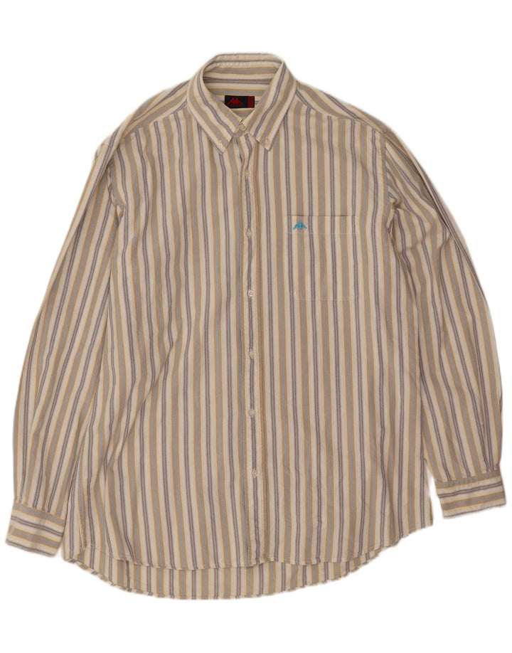 Kappa herreskjorte 2XL beige stribet