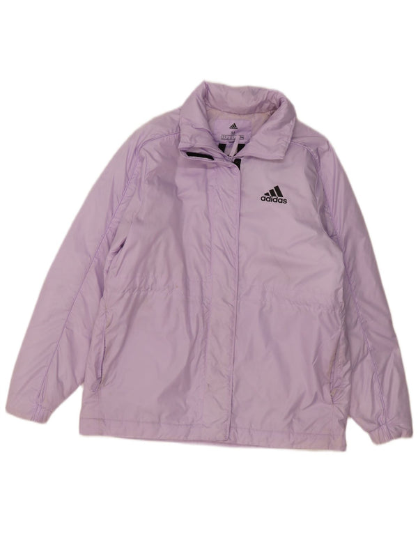 Adidas grafisk polstret jakke til kvinder UK 12/14 medium lilla polyester