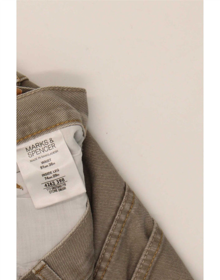 Marks & Spencer Herre Blue Harbor Straight Jeans W36 L29 Grå Bomuld