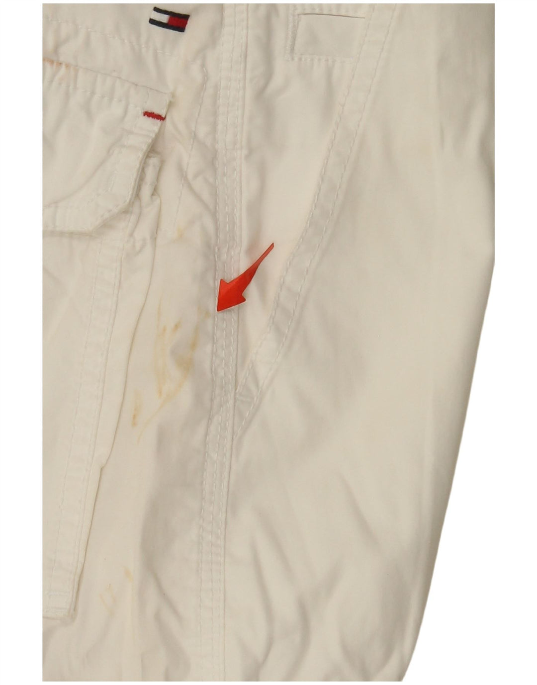 TOMMY HILFIGER Womens Cargo Capri Trousers W32 L19 White Cotton