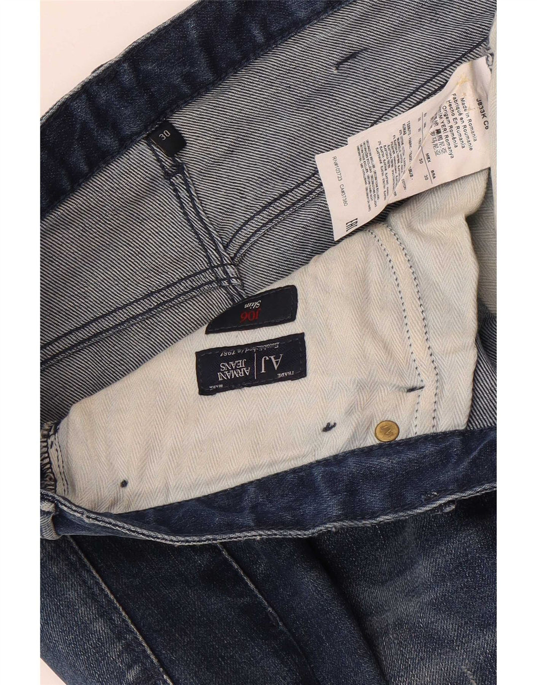 Armani Herre Slim Jeans W30 L30 Blå Bomuld