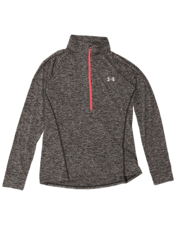 Under Armour Dame Heat Gear Pullover Træningsdragt Top UK 12 Medium Grå