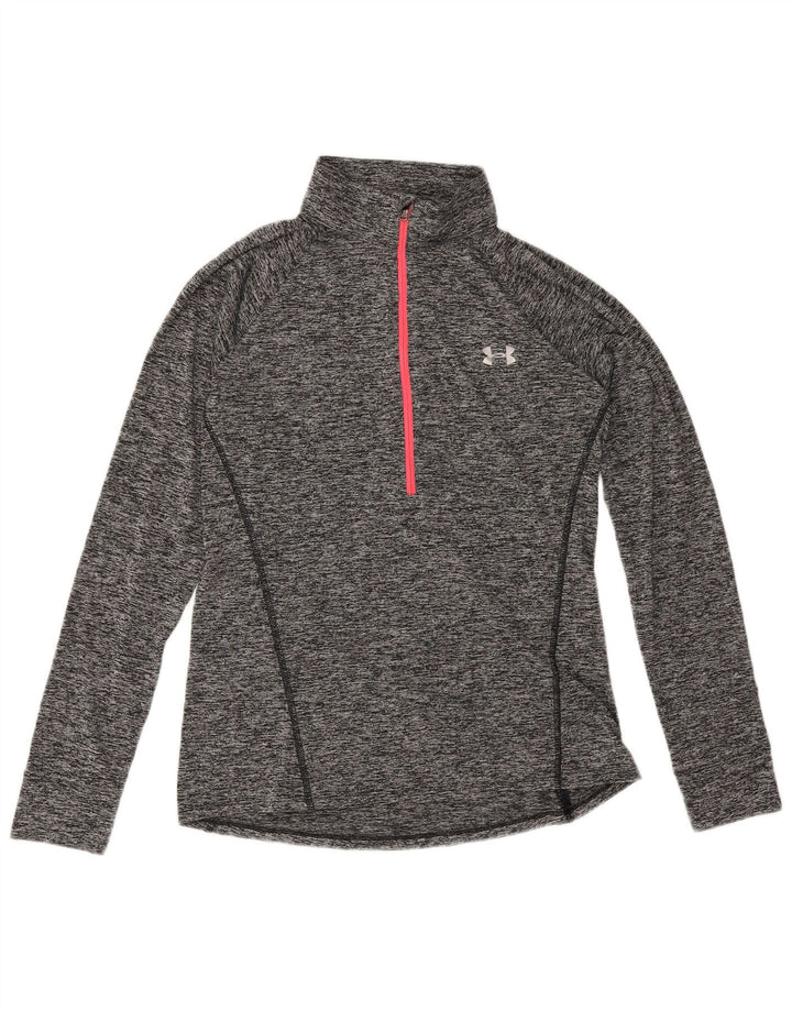 Under Armour Dame Heat Gear Pullover Træningsdragt Top UK 12 Medium Grå