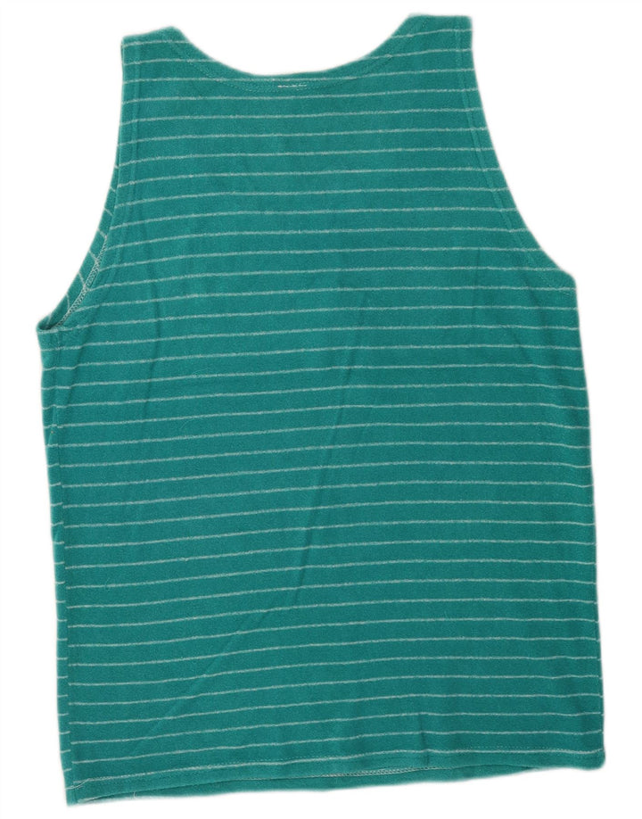 Bedste Firma Herre Grafisk Vest Top Stor turkis stribet