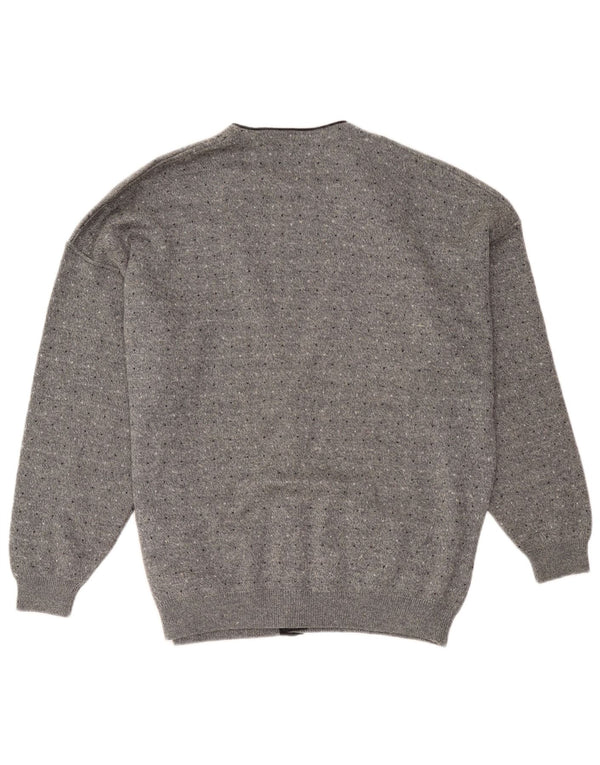 Il Granchio Herre cardigan sweater Medium Grey Flecked Wool