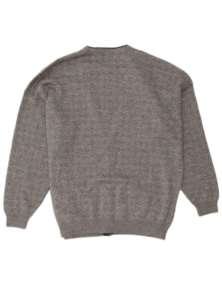 Il Granchio Herre cardigan sweater Medium Grey Flecked Wool