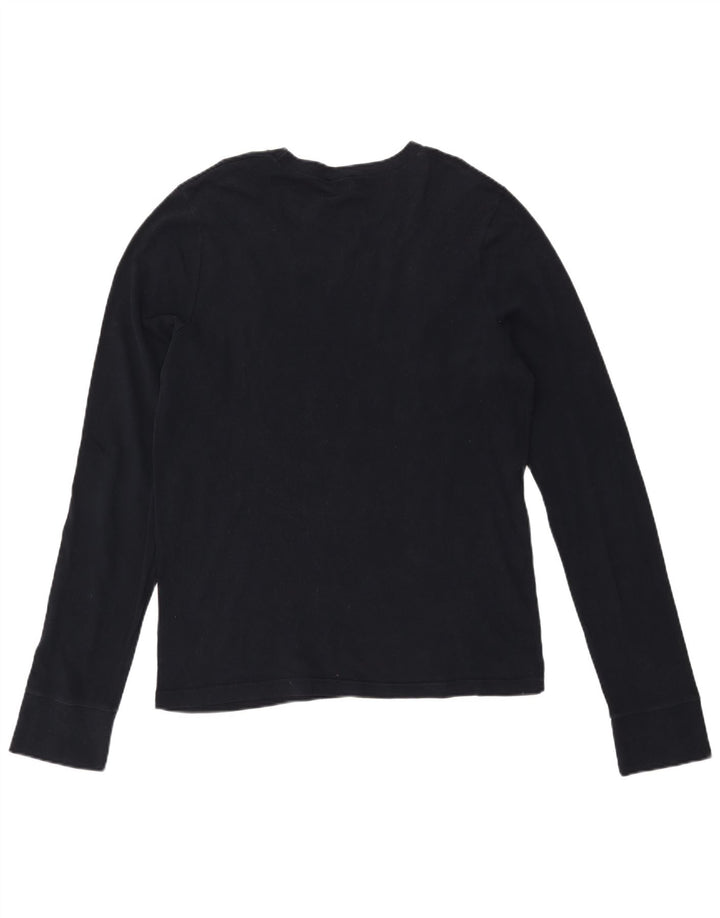 Hollister Herre grafisk top langærmet stor sort bomuld