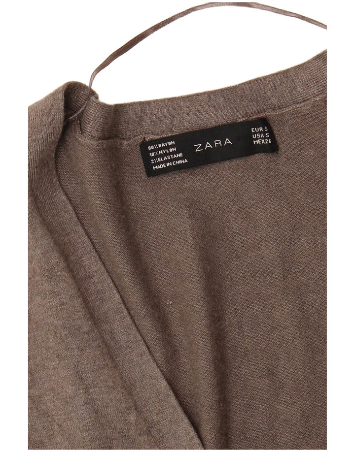 ZARA cardigan sweater til kvinder UK 10 Small Grey Rayon