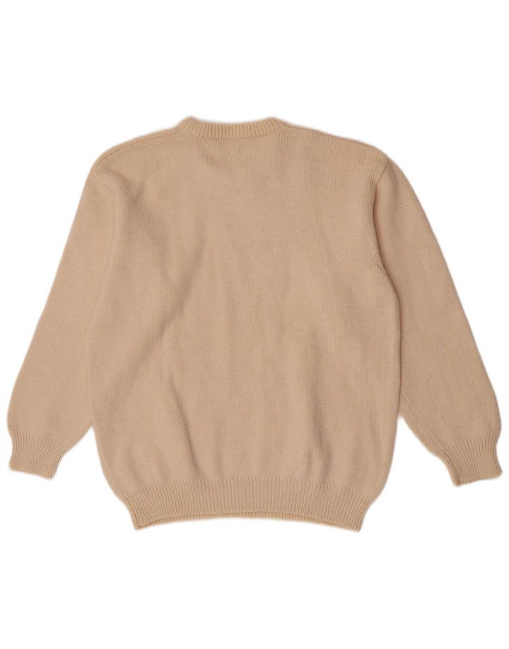 Pollini Herre Crew Neck Jumper Sweater IT 52 Large Off White Uld