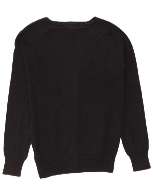 Marks & Spencer Dame Cardigan Sweater UK 12 Medium Sort Bomuld