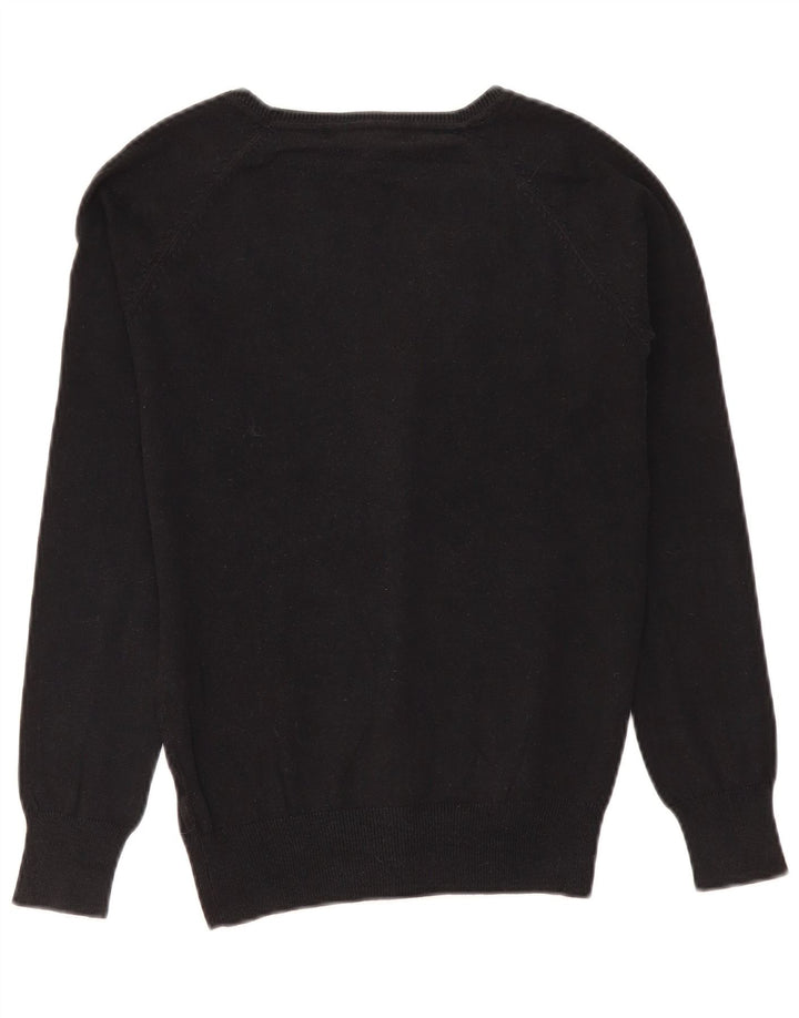 Marks & Spencer Dame Cardigan Sweater UK 12 Medium Sort Bomuld