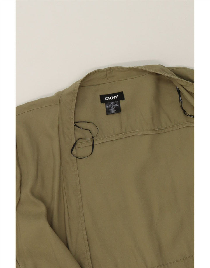 DKNY Womens Oversized 3/4 Sleeve Open Blazer Jacket UK 16 Large Khaki Vintage Dkny and Second-Hand Dkny from Messina Hembry 