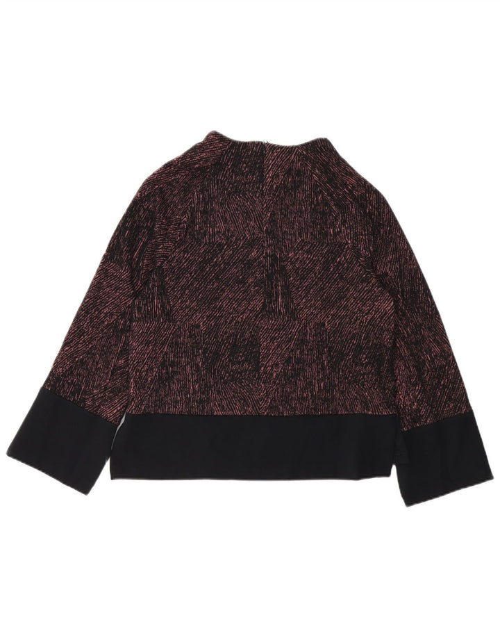 Marks & Spencer Dame Langærmet Bluse Top UK 10 Small Black Pinstripe