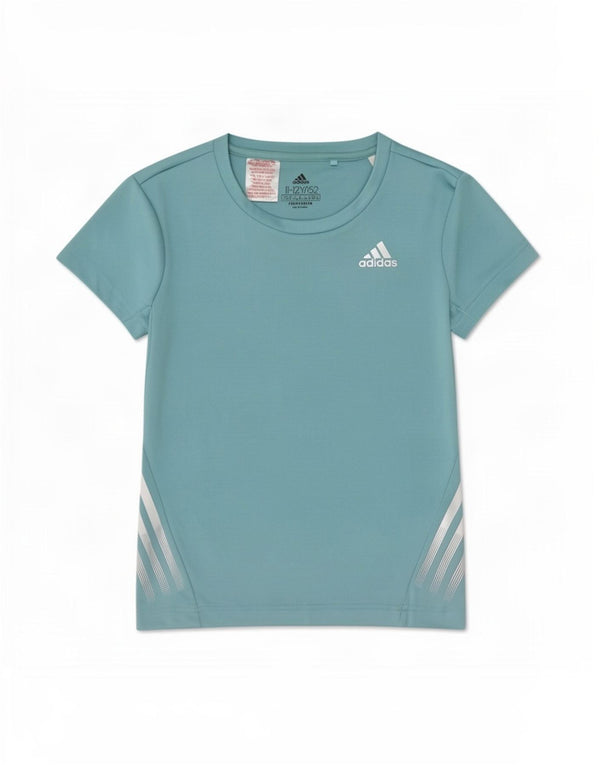 Adidas piger grafisk t-shirt top 11-12 år blå polyester