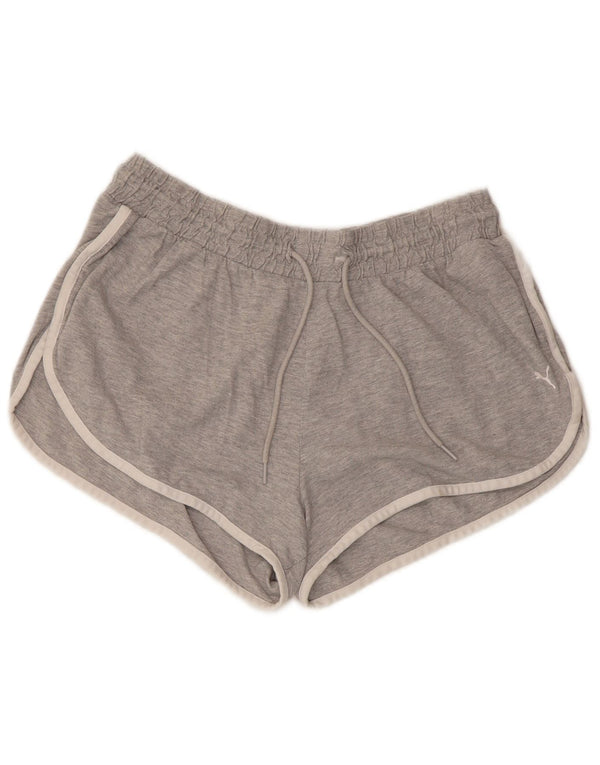 PUMA Womens Sport Shorts UK 18 XL  Grey Flecked Cotton