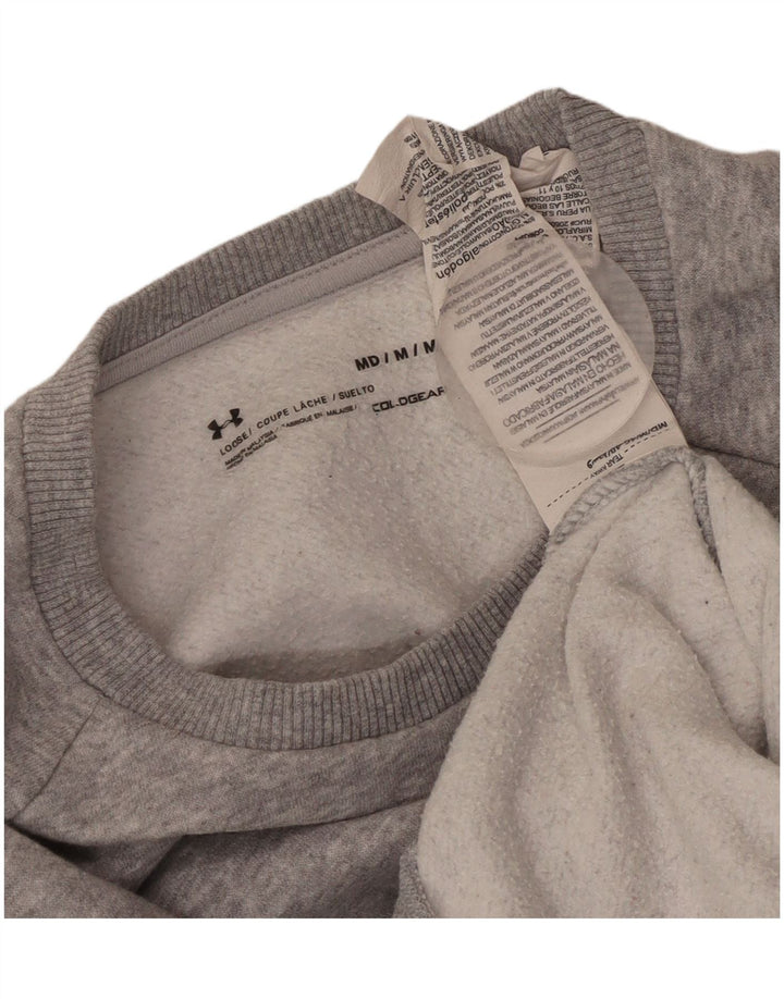 UNDER ARMOUR Herre Cold Gear Sweatshirt Jumper Medium Grey Flecked Bomuld
