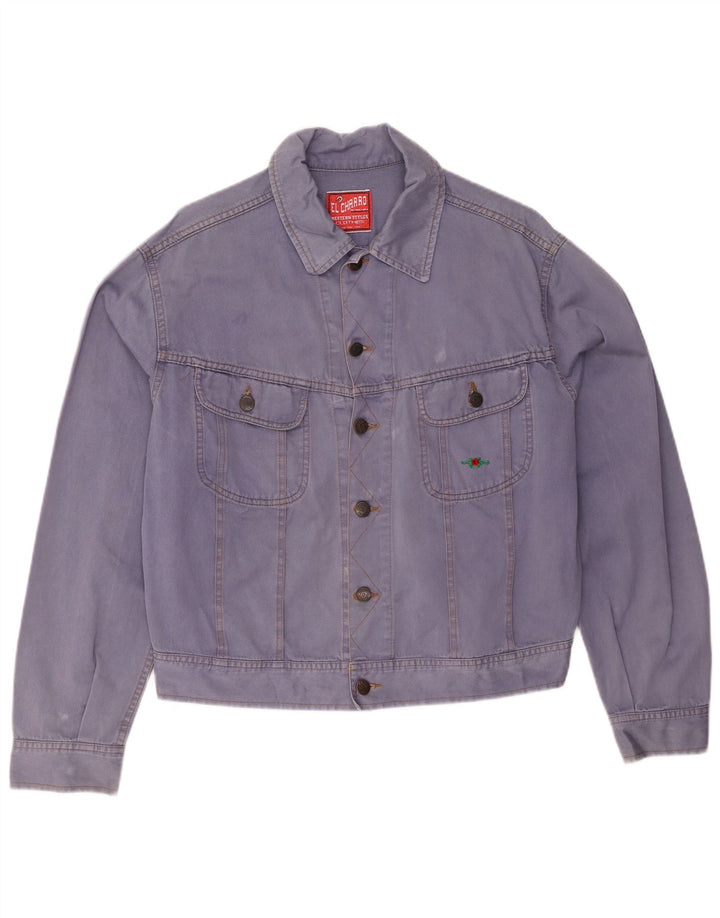 EL CHARRO Womens Crop Oversized denimjakke UK 14 Medium Blue Cotton