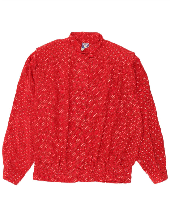 YESSICA Oversized skjortebluse til kvinder EU 40 Medium rød plettet polyester