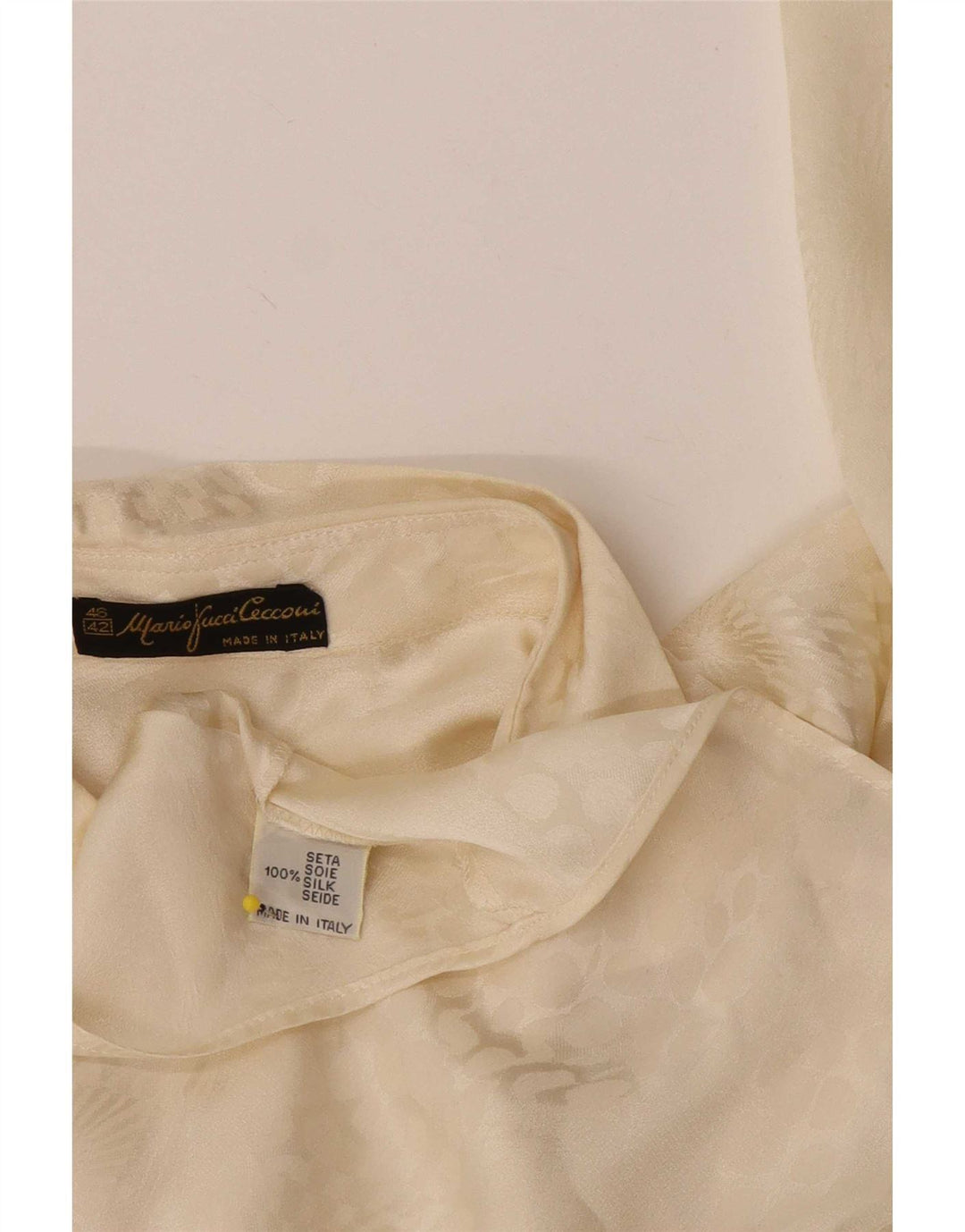 Mario Pucci Cecconi Dameskjorte Bluse IT 42 Medium Off White Animal Print