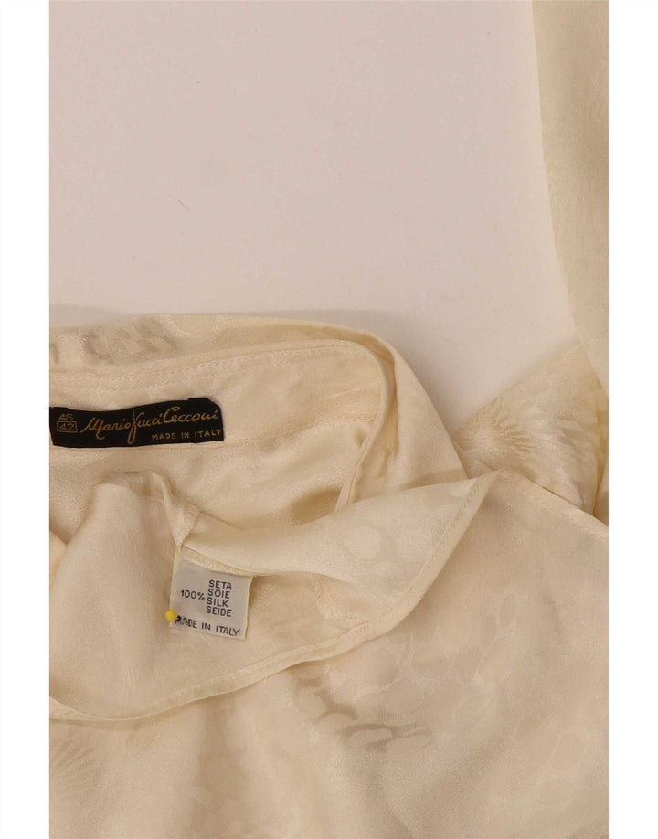 Mario Pucci Cecconi Dameskjorte Bluse IT 42 Medium Off White Animal Print