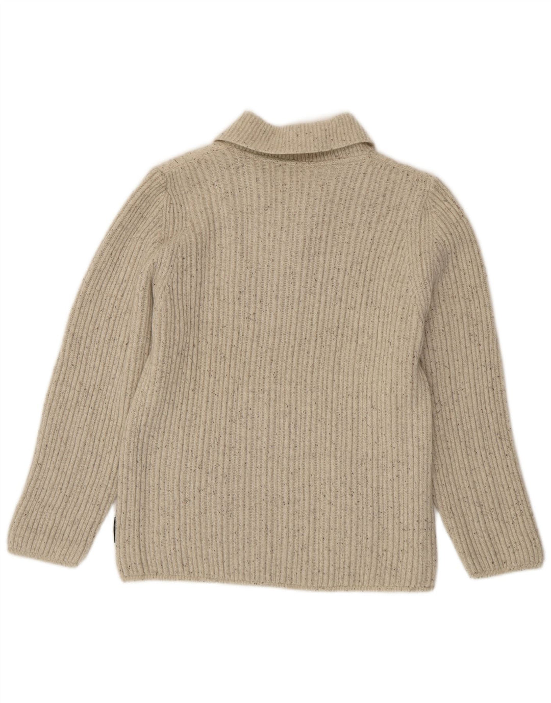 Vintage dame sjalhals sweater EU 40 Medium Off White Flecked