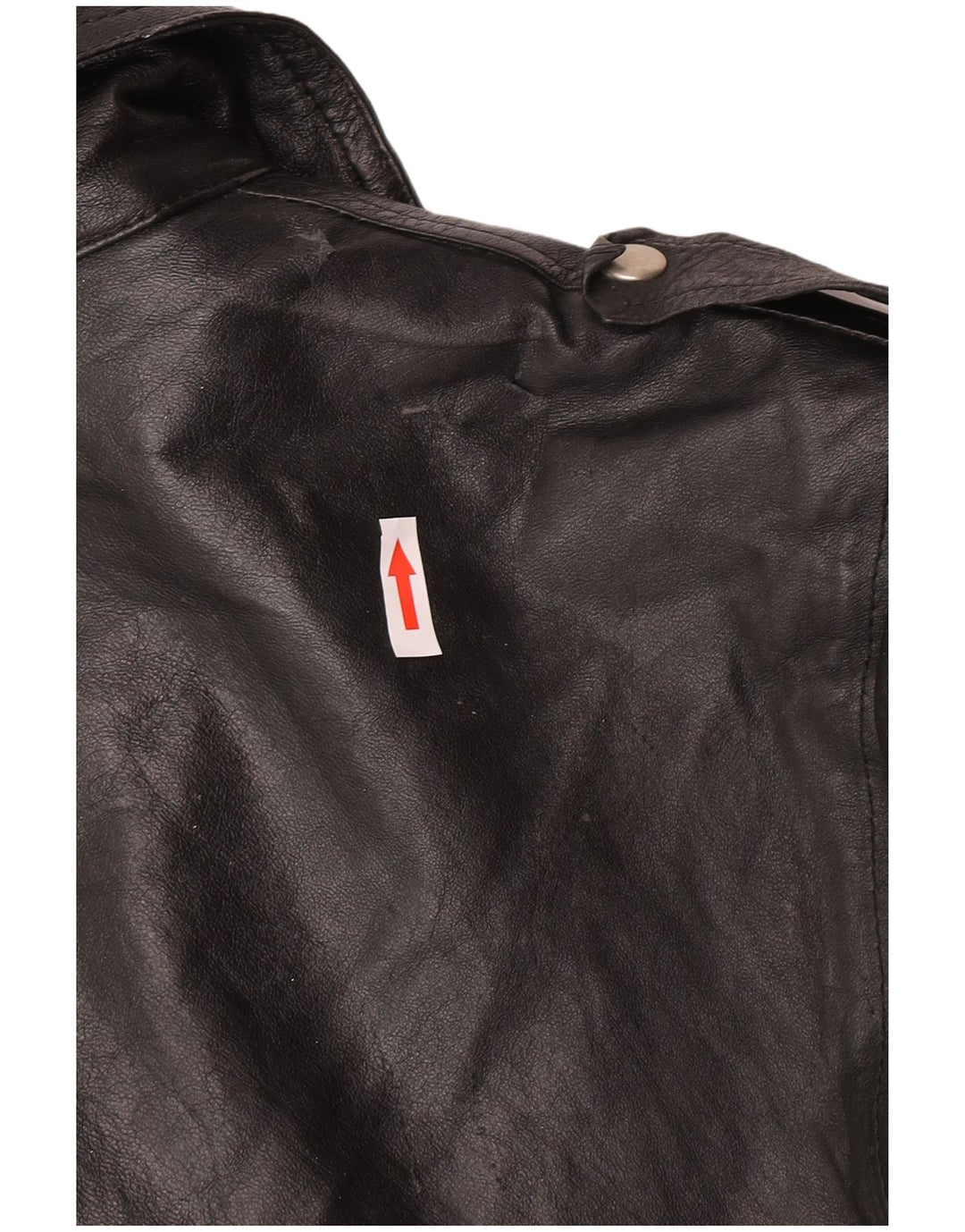Vintage Herre Læder Biker Jacket IT 52 XL Sort
