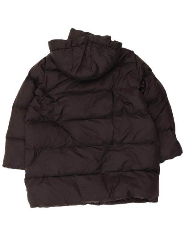 Zara Herre Hooded Loose Fit Polstret Frakke UK 36 Small Black Polyamide
