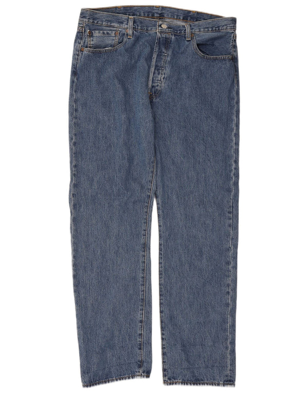 Levi's Herre 501 lige jeans W38 L32 blå bomuld