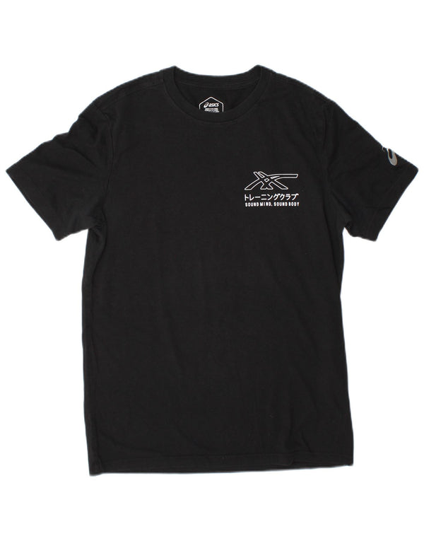 Asics Herre Grafisk T-Shirt Top Medium Sort Bomuld