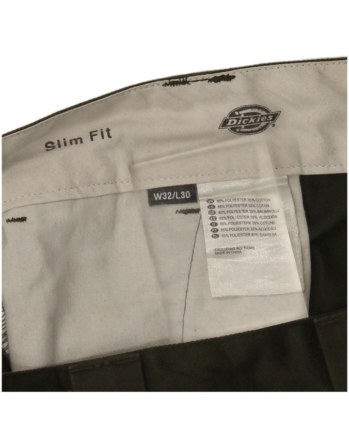 Dickies Herre Slim Fit Chino Bukser W32 L30 Grøn Polyester