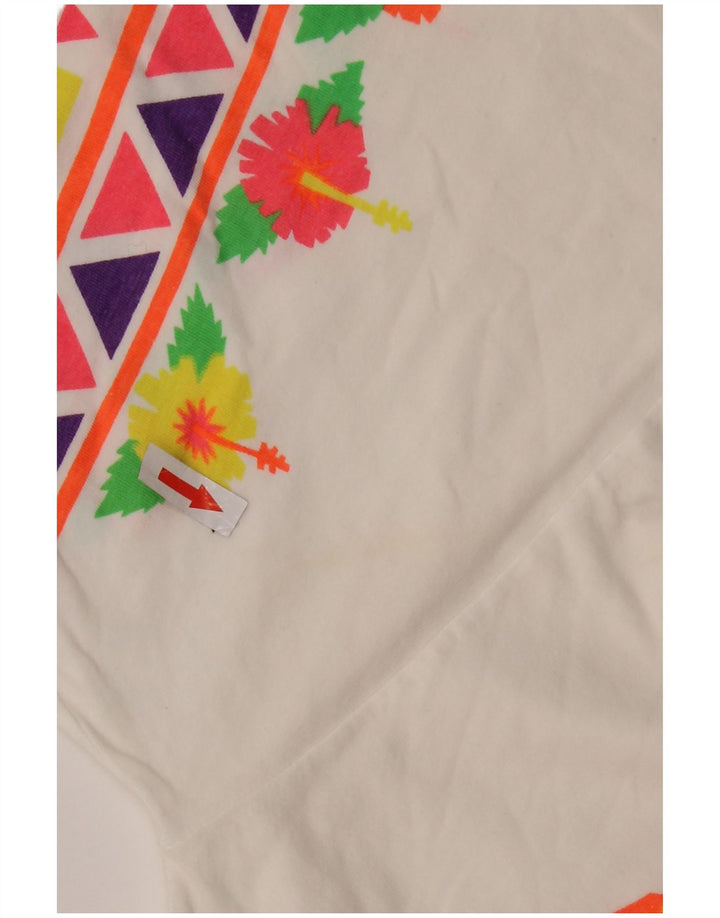 Vintage Herre grafisk T-shirt Top Medium White Floral