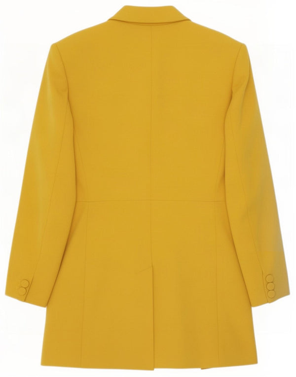 Zara Dame Longline Blazer Jacket UK 18 XL Gul Polyester