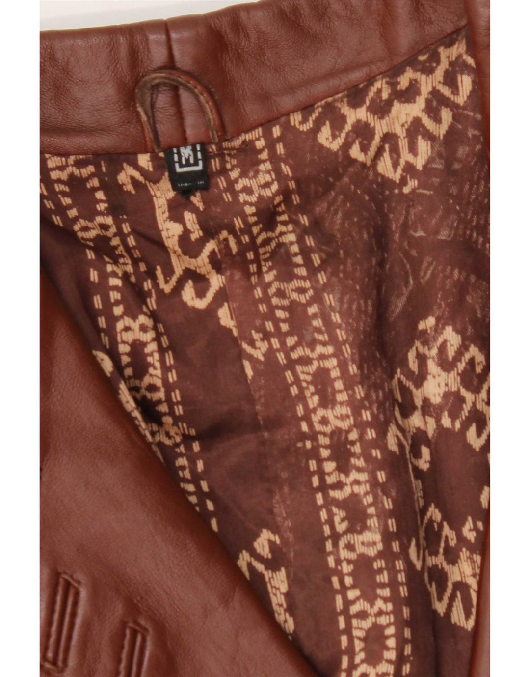 Vintage dameoversize læderfrakke UK 14 medium brunt læder