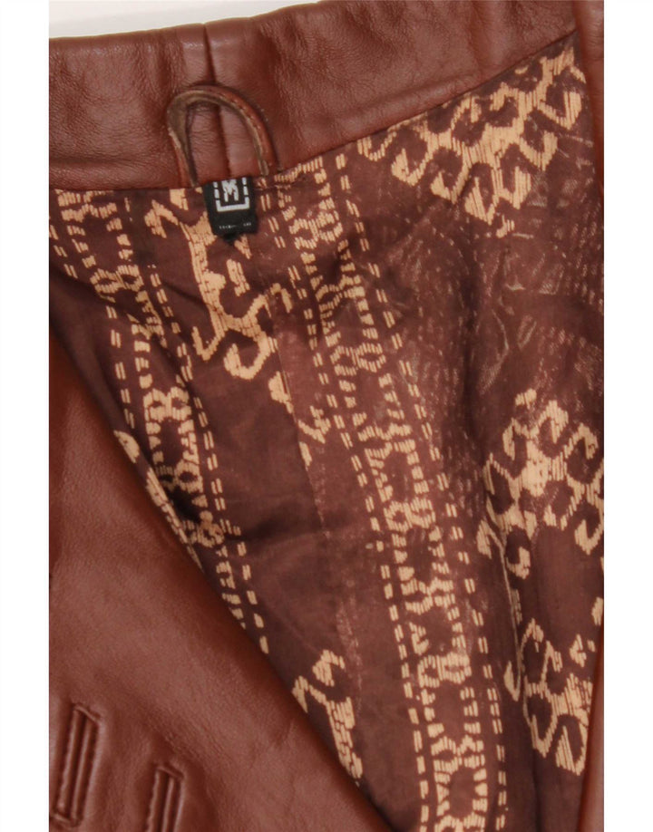 Vintage dameoversize læderfrakke UK 14 medium brunt læder