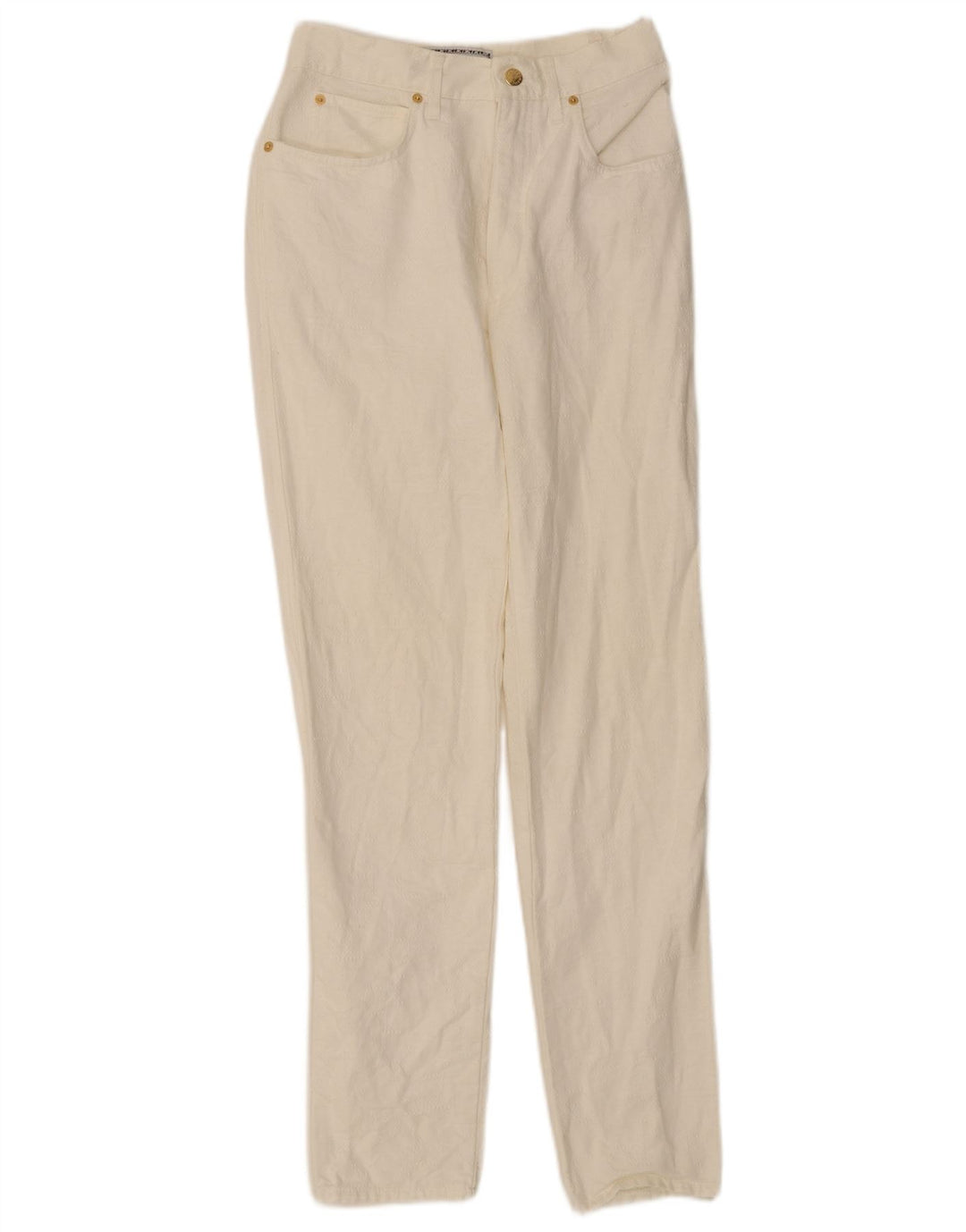 ROCCOBAROCCO Womens Slim Casual Trousers IT 44 Medium W28 L31 White Cotton