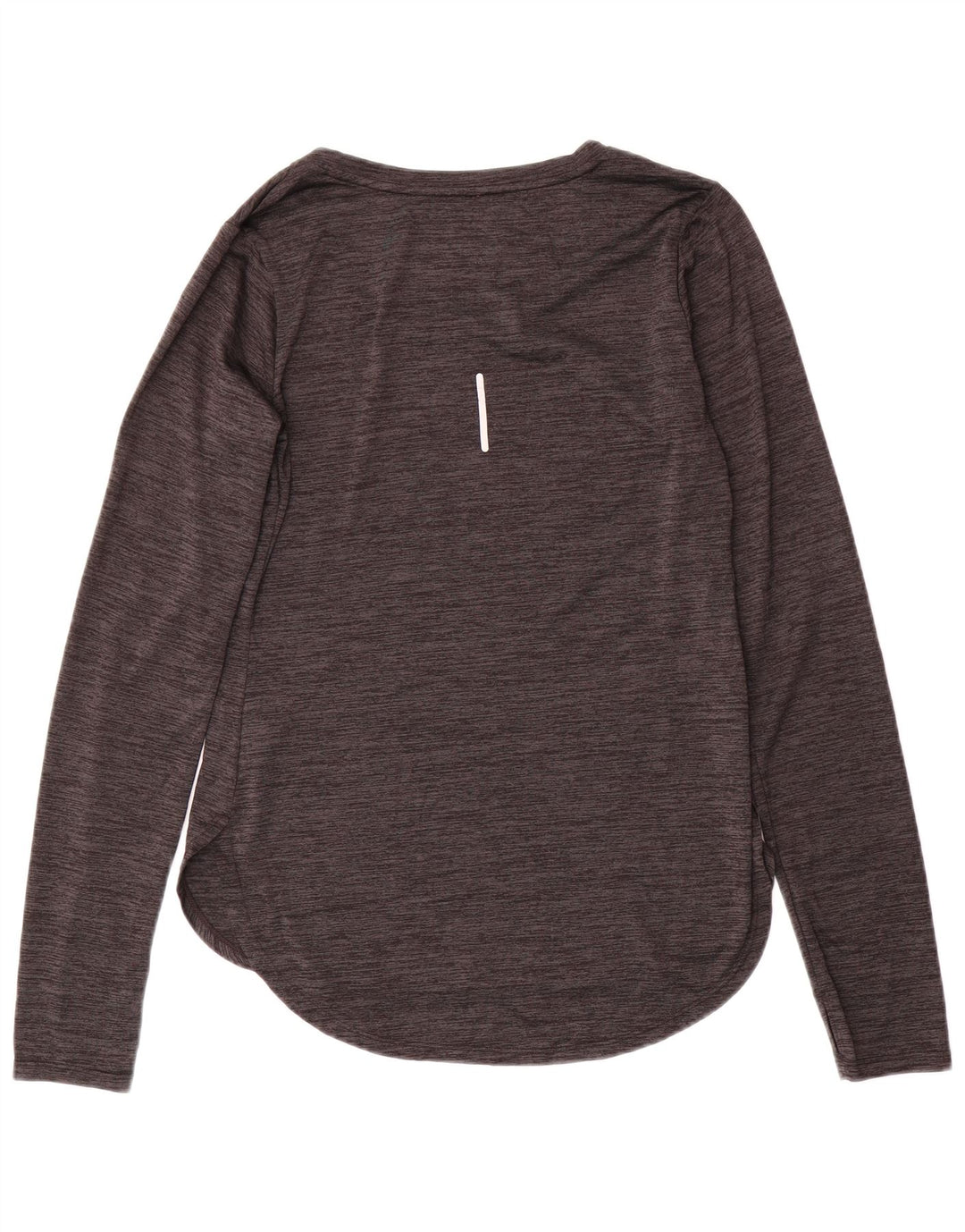 REEBOK Dame Top Langærmet UK 10 Small Grå Flecked Polyester