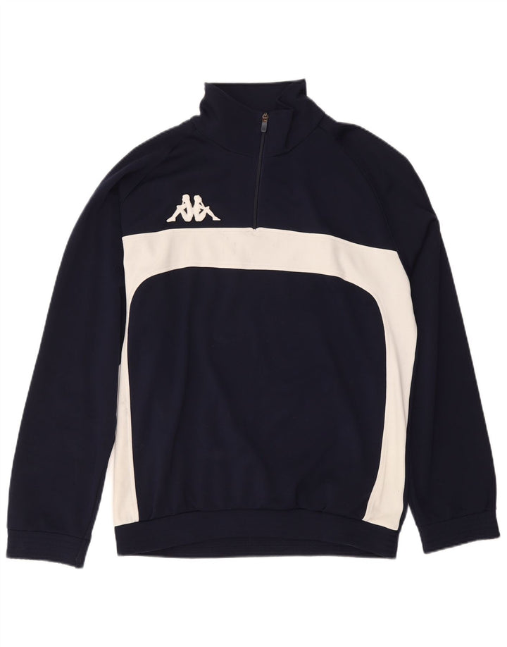 KAPPA Sweatshirt med lynlås til mænd XL Marineblå Colourblock Polyester