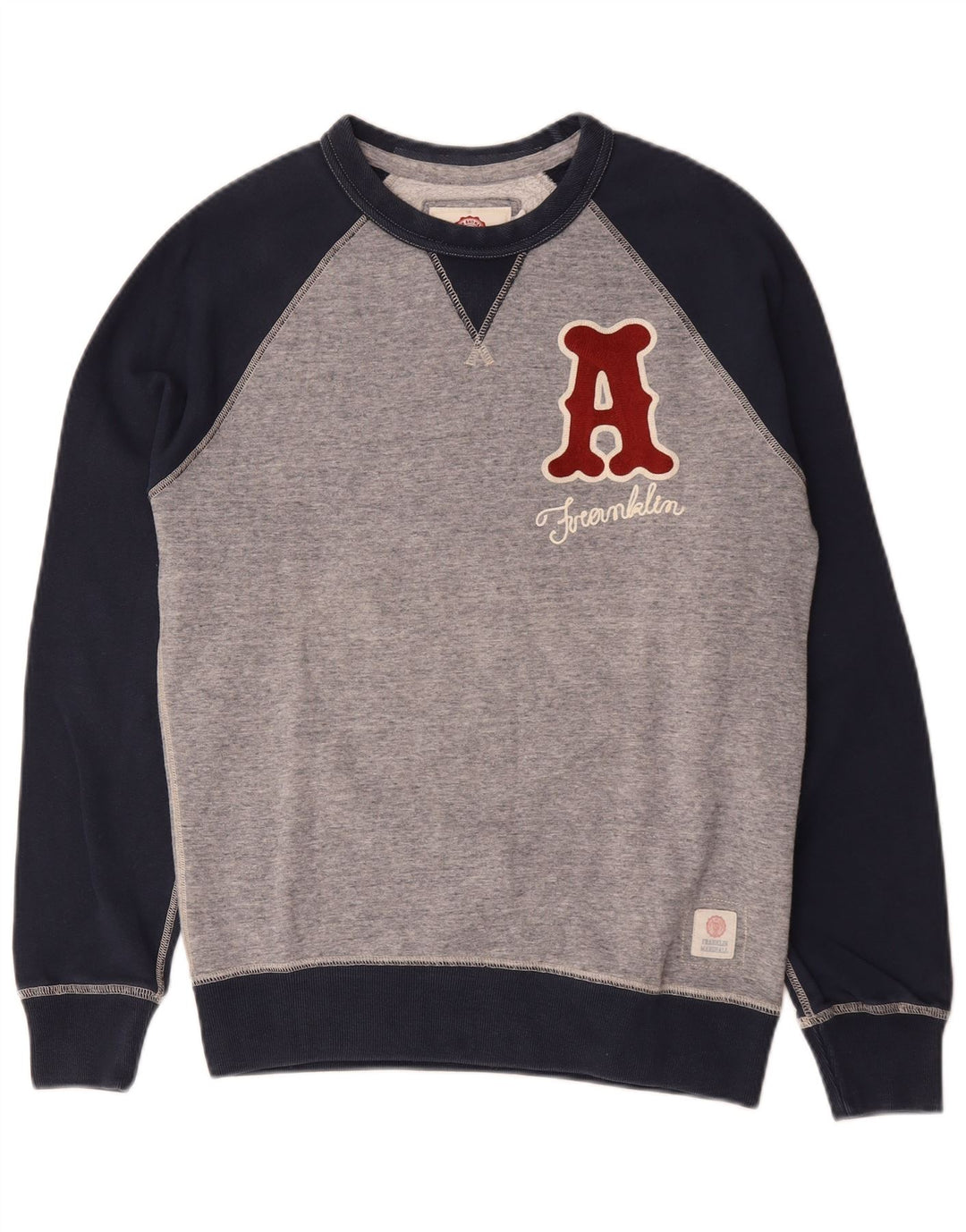 Franklin Marshall Herre Grafisk Sweatshirt Jumper Lille Grå Colourblock