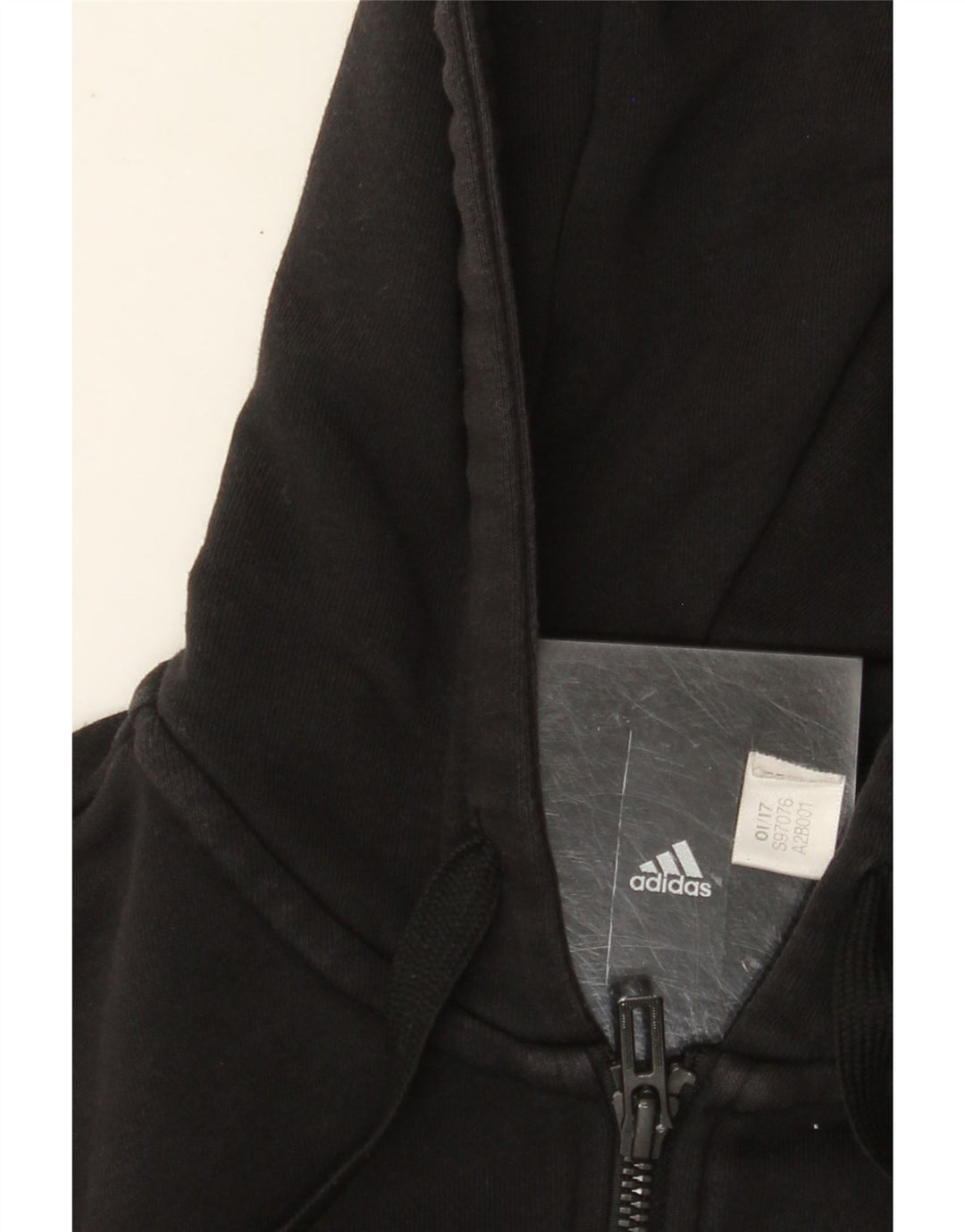 ADIDAS grafisk hættetrøje til kvinder med lynlås UK 12 Medium Black