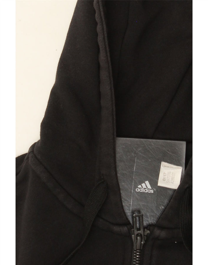 ADIDAS grafisk hættetrøje til kvinder med lynlås UK 12 Medium Black