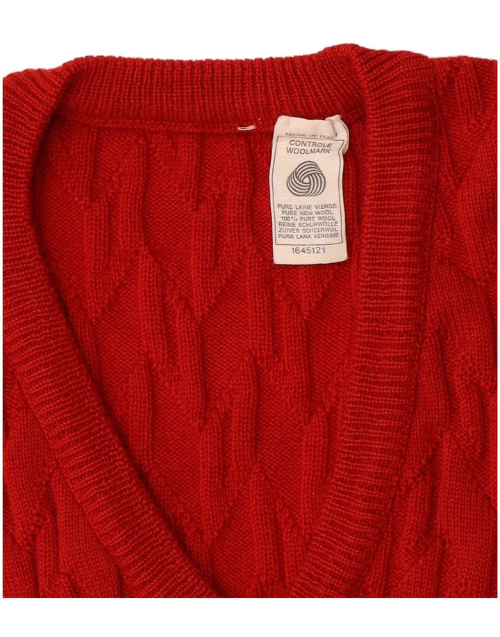 Vintage herrevest tanktop lille rød uld